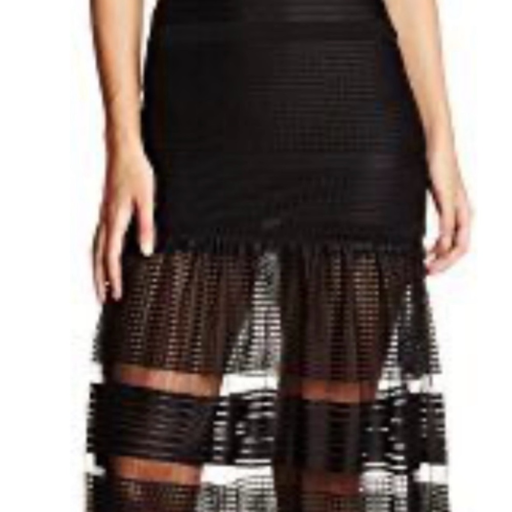 French Connection Black Textured Skirt